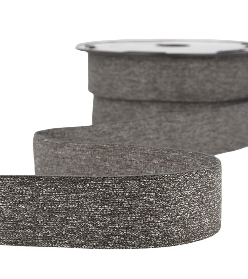 20m reel of elastic boxer Grey Black 32mm