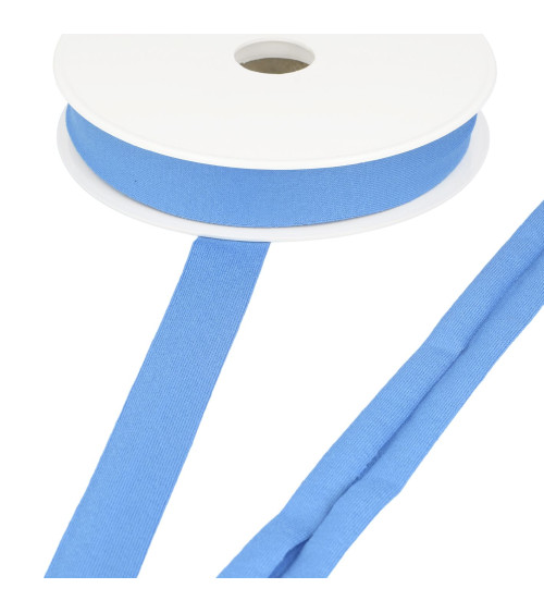 Bobina da 20 m di nastro in sbieco in jersey elasticizzato Blu Acciaio 20 mm