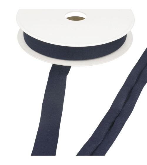 20m spool of stretch jersey bias binding, navy blue, 20mm