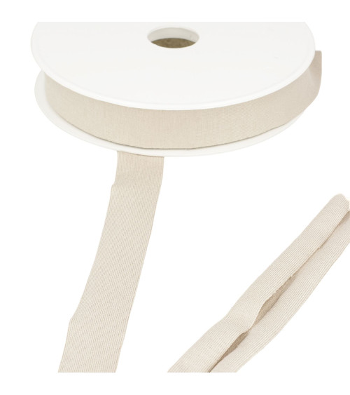 20-m-Spule aus dehnbarem Jersey-Schrägband, Beige, 20 mm