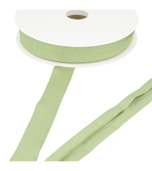 20m spool of stretch jersey bias tape, light khaki green, 20mm