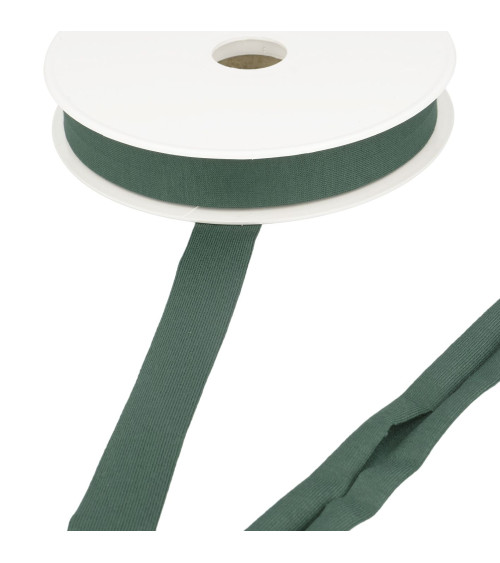 20m spool of stretch jersey bias binding 20mm Bottle Green