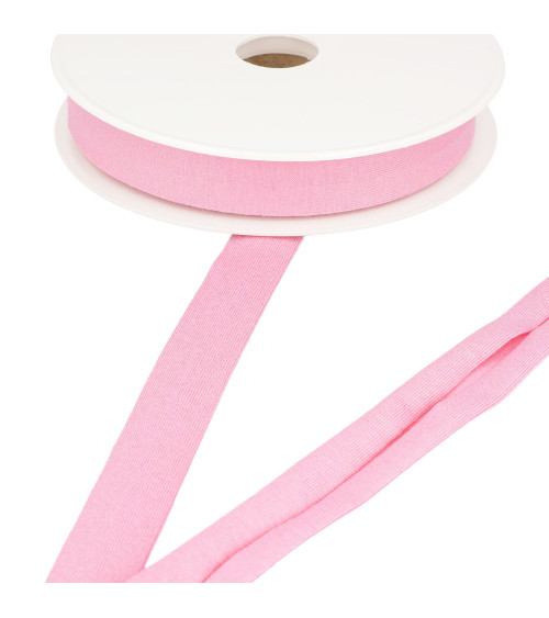 20m spool of stretch jersey bias binding, pink, 20mm