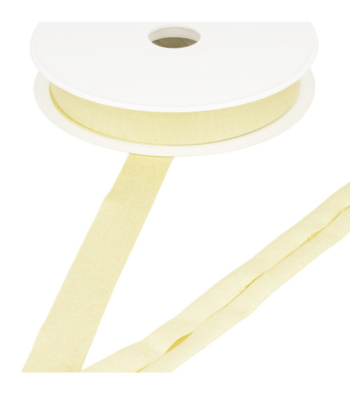 20m spool of stretch jersey bias tape, straw yellow, 20mm