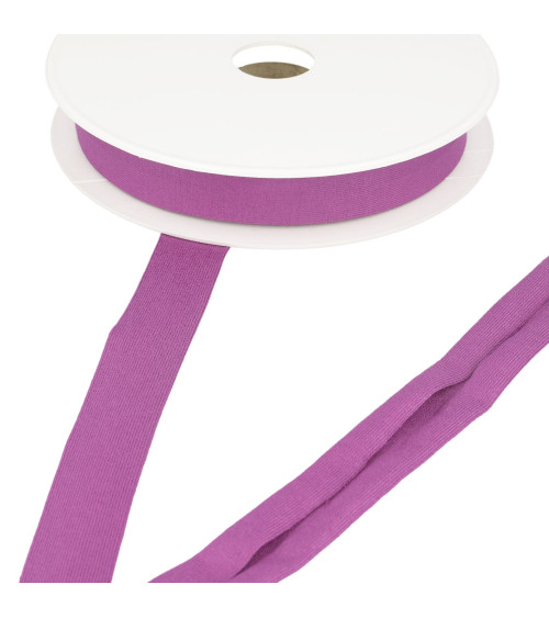 20m spool of stretch jersey bias binding, purple, 20mm