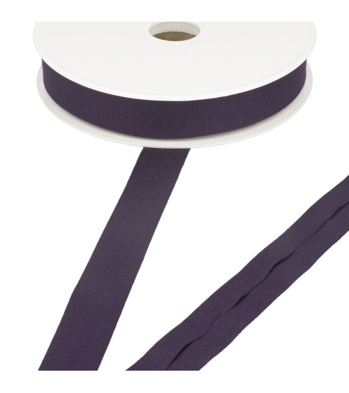 20m spool of stretch jersey bias binding, Plum, 20mm