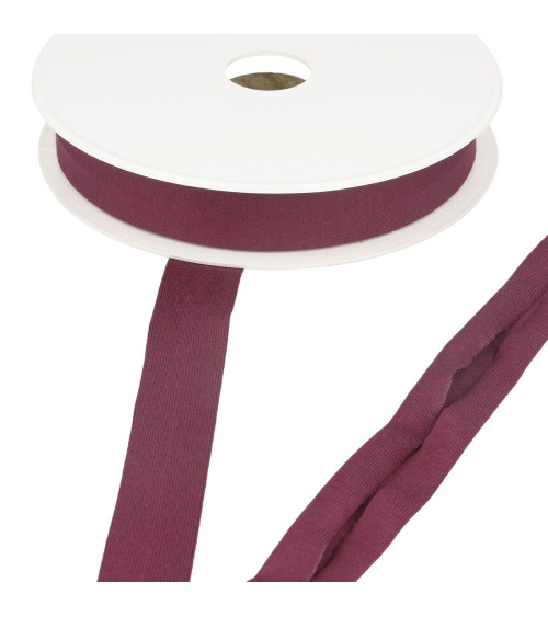 Bobina di 20m di sbieco di jersey elasticizzato Bordeaux scuro 20mm