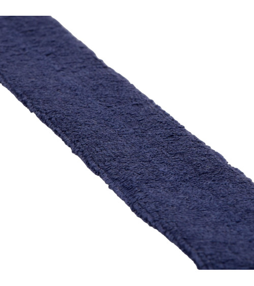 Bouclé-Schrägband, 80 % Baumwolle, 20 % Polyester, 27 mm, Marineblau, pro Meter, hergestellt in Europa