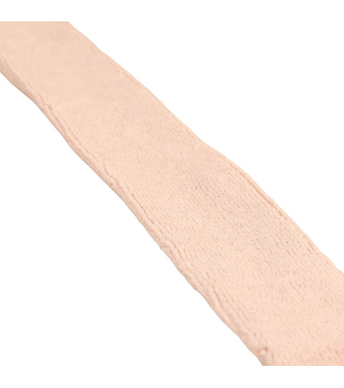 Bouclé-Schrägband, 80 % Baumwolle, 20 % Polyester, 27 mm, Beige pro Meter, hergestellt in Europa