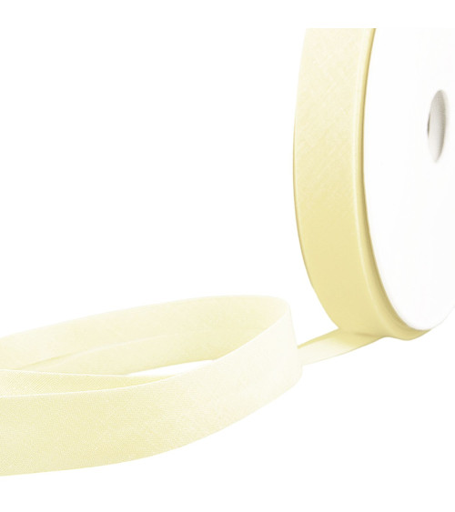 Green/yellow all-textile folded bias tape by the meter made in France