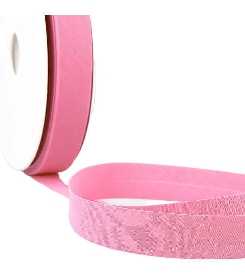 Folded bias tape all candy pink textile by the meter made in France