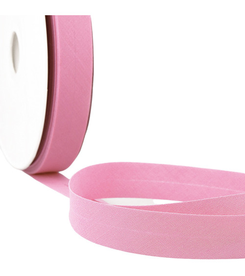 Folded bias tape all candy pink textile by the meter made in France