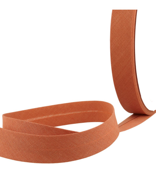 All-rust textile folded bias tape by the meter made in France