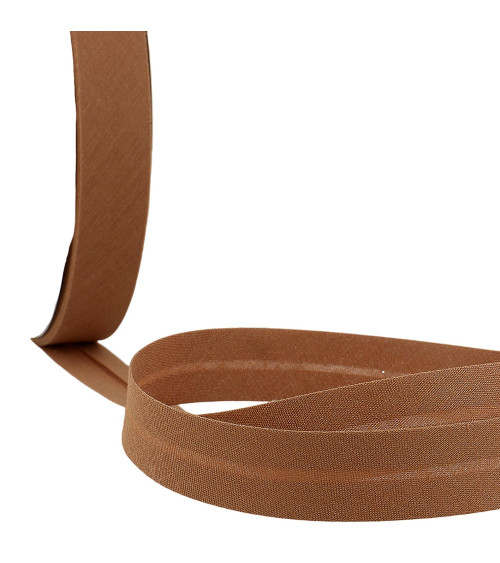 Folded bias tape all brown textile by the meter made in France