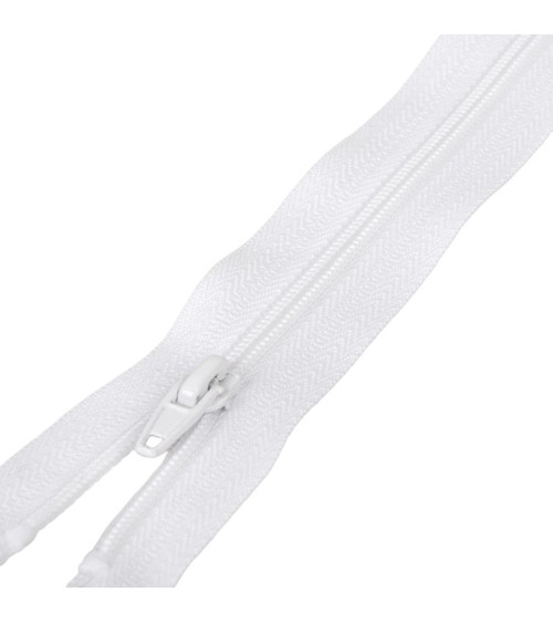 Separable sports zipper spiral mesh - white