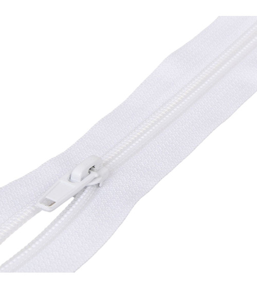 Separable sports zipper spiral mesh - white