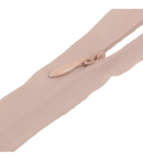 Adjustable non-separable invisible zipper - beige