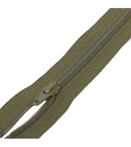 Separable sports zipper spiral mesh - khaki green