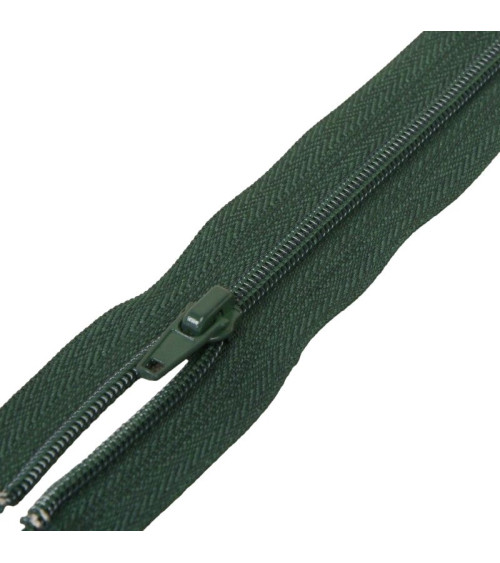 Separable sports zipper spiral mesh - dark green