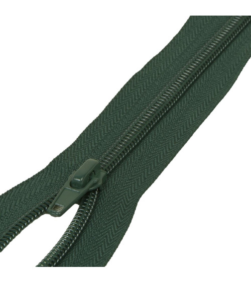 Separable sports zipper spiral mesh - dark green