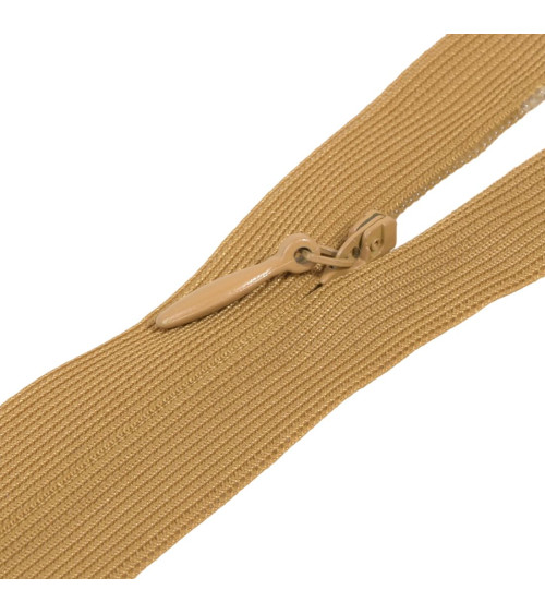 Adjustable non-separable invisible zipper - cognac bronze