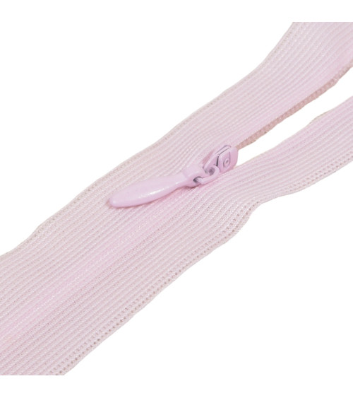 Adjustable non-separable invisible zipper - baby pink