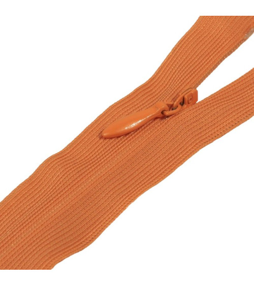 Adjustable non-separable invisible zipper - orange