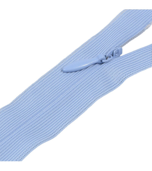 Adjustable non-separable invisible zipper - sky blue