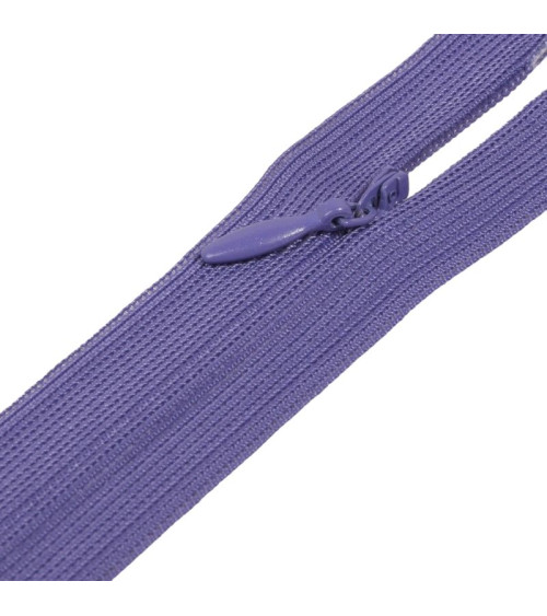 Adjustable non-separable invisible zipper - purple