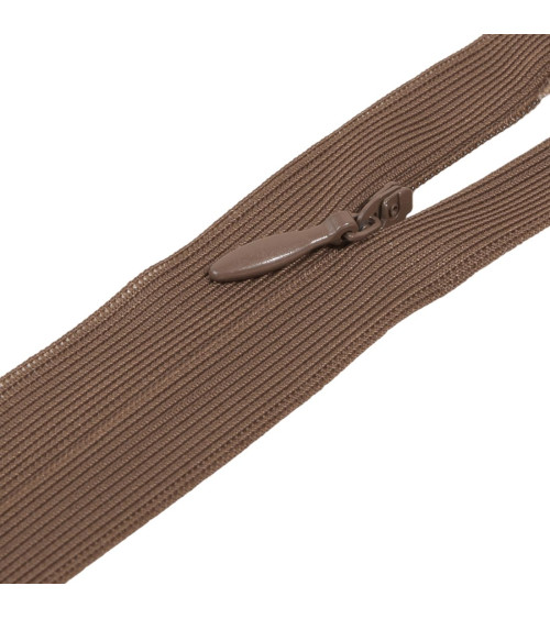 Adjustable non-separable invisible zipper - Havana brown