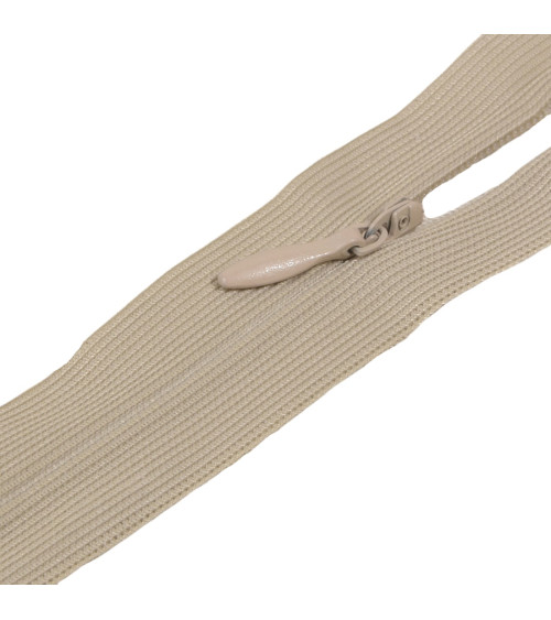 Adjustable non-separable invisible zipper - antelope beige