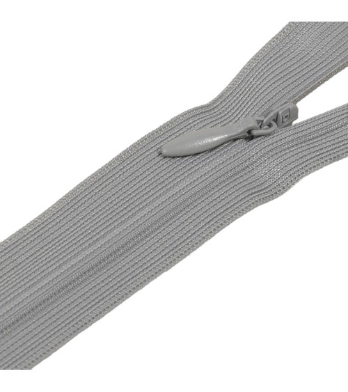 Adjustable non-separable invisible zipper - ash gray