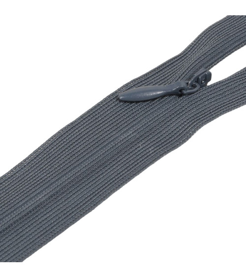 Adjustable non-separable invisible zipper - anthracite gray