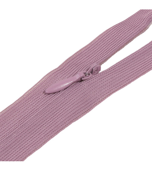 Adjustable non-separable invisible zipper - lavender purple