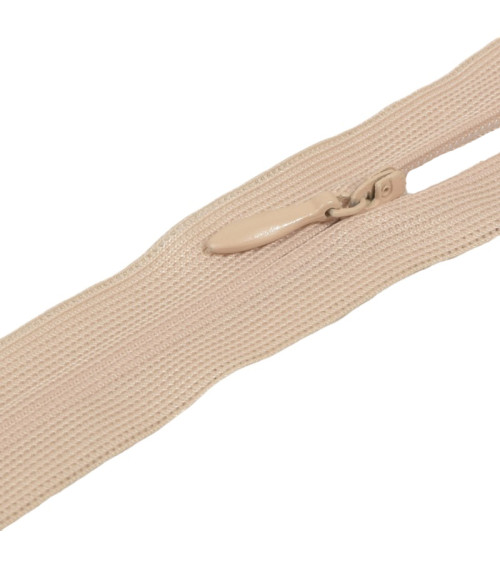 Adjustable non-separable invisible zipper - light beige