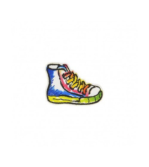 Blue shoe iron-on patch 2cm x 3cm