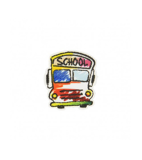 School bus iron-on badge 3cm x 2.5cm