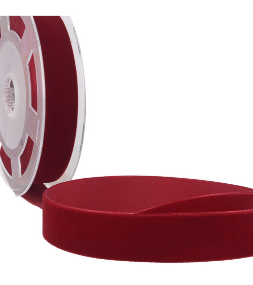 10m spool of high density burgundy red velvet