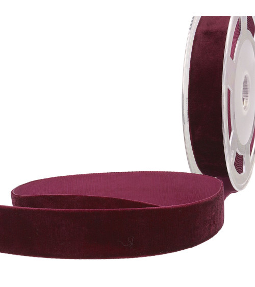 10m reel of high density dark burgundy velvet