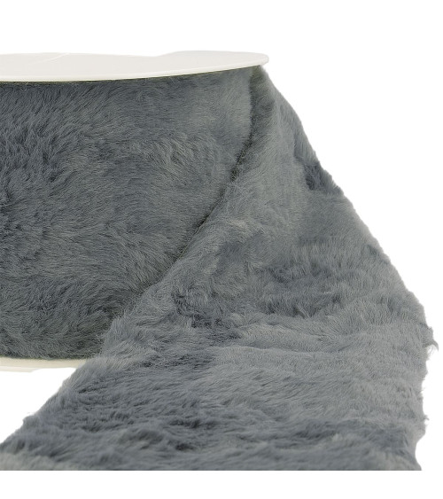 5m spool of medium grey acrylic fur