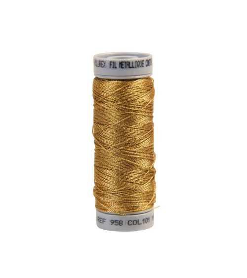 Strong sewing metallic thread 50m dark gold made in France