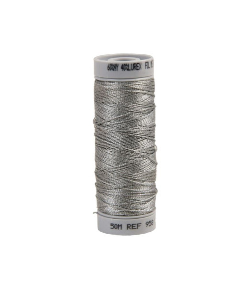 Strong sewing metallic thread 50m silver made in France