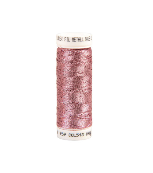 150m old pink metallic thread made in France