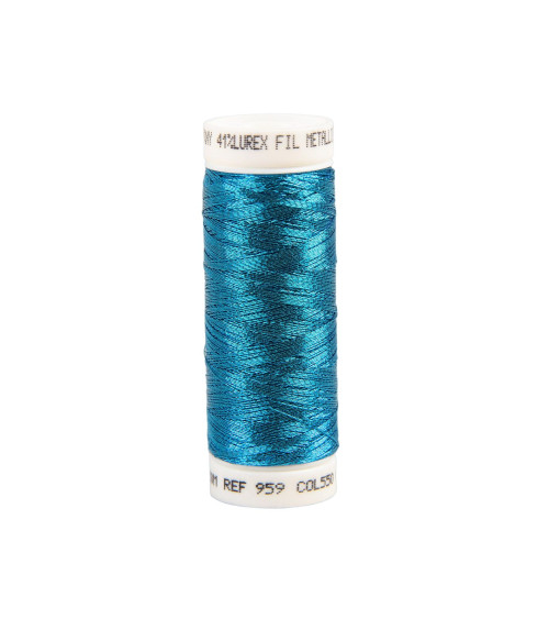 150m tropical blue metallic thread made in France