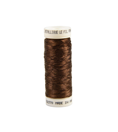 150m brown metallic thread made in France