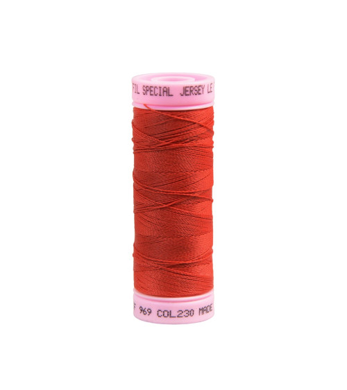 Special jersey thread 140m fire red made in France