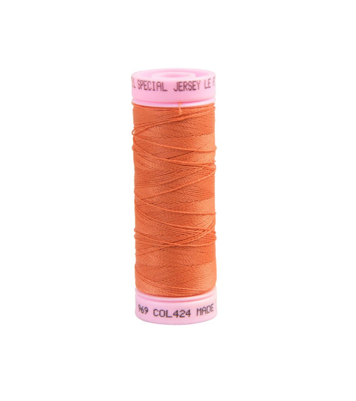 Special jersey thread 140m brick red made in France