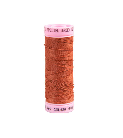 Special jersey thread 140m rust orange made in France