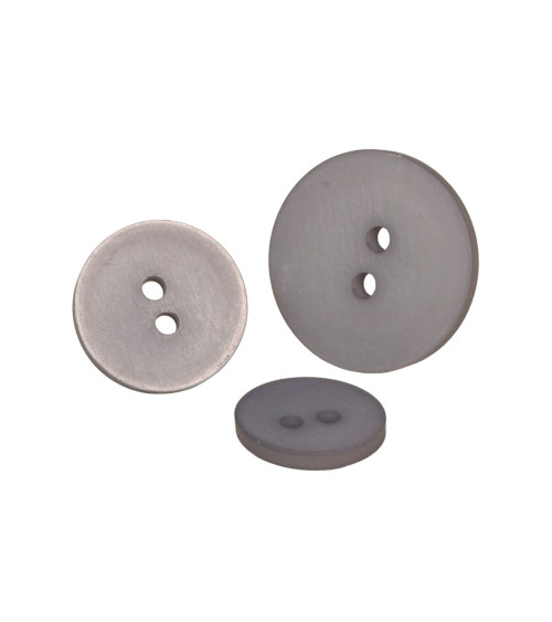 2-hole satin ash gray button