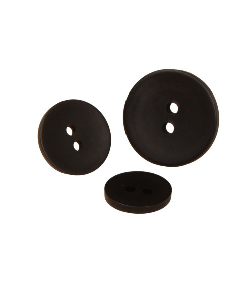 Black satin 2-hole button